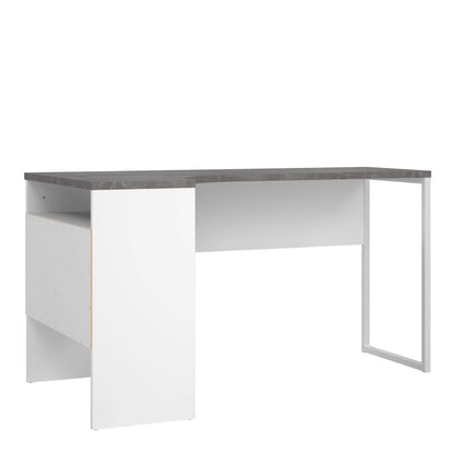Billabong White and Grey Wood Corner Desk 2 Drawers