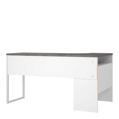 Billabong White and Grey Wood Corner Desk 2 Drawers