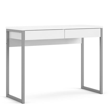 Billabong White Gloss Office Desk 2 Drawers