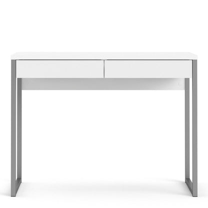 Billabong White Gloss Office Desk 2 Drawers