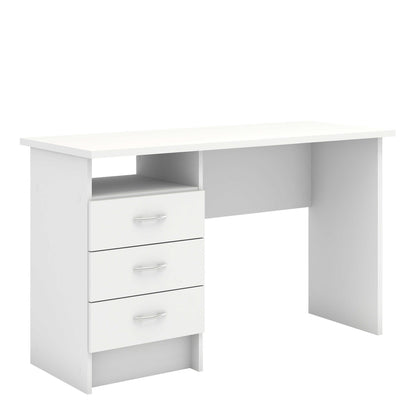 Billabong White Wooden Office Desk 3 Drawers