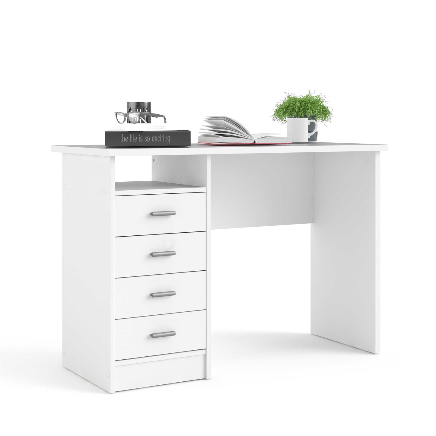 Billabong White Wooden 4 Drawer Office Desk