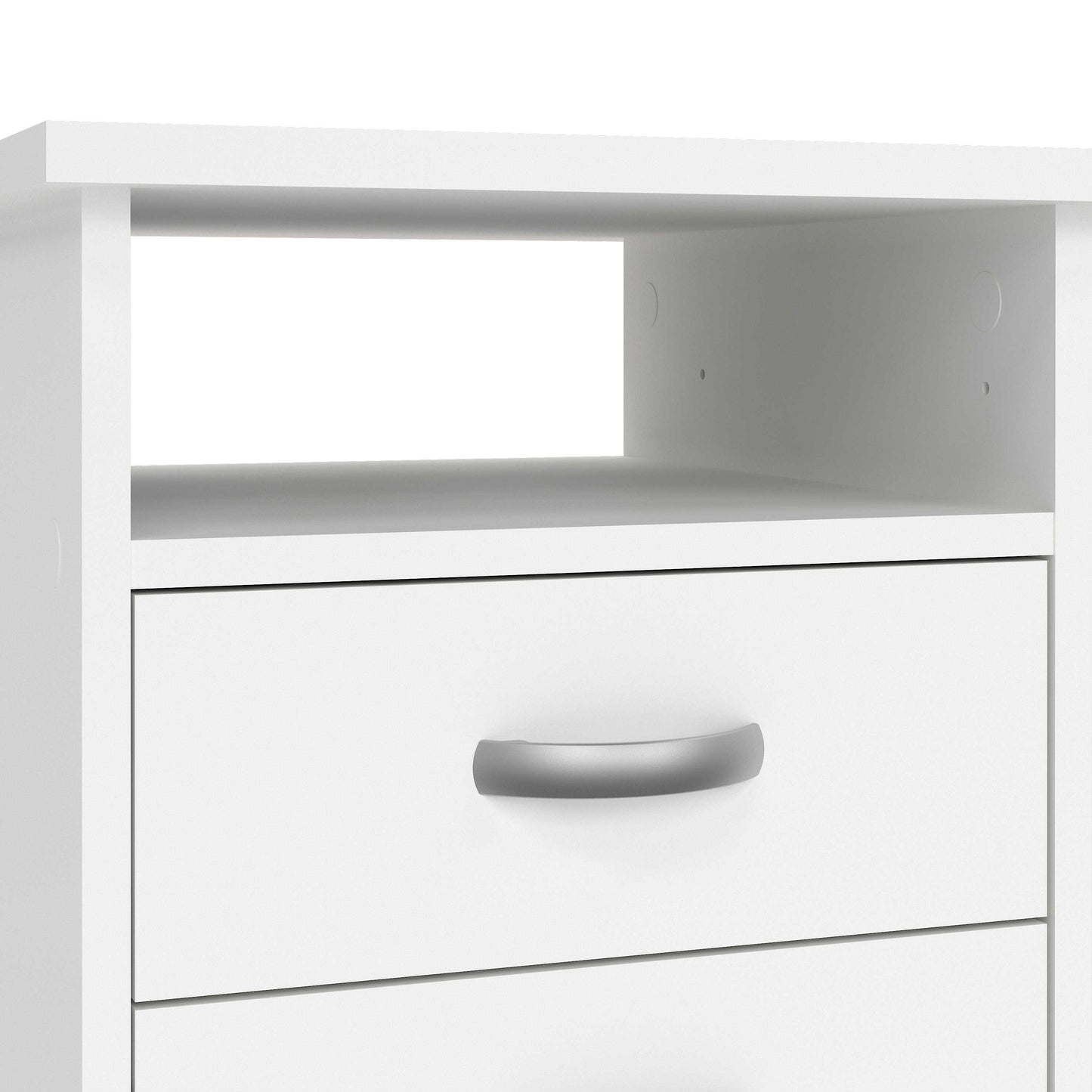 Billabong White Wooden Office Desk 5 Drawers