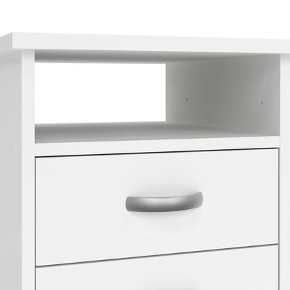 Billabong White Wooden Office Desk 5 Drawers