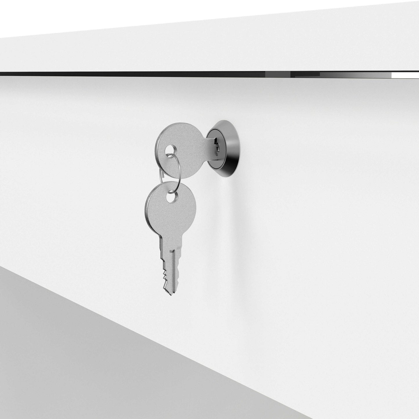 Billabong White Wooden Office Desk 5 Drawers