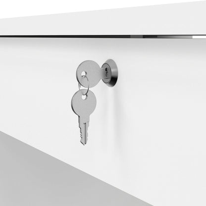 Billabong White Wooden Office Desk 5 Drawers