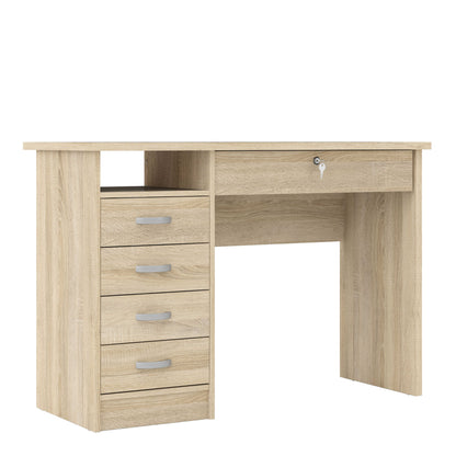 Billabong Natural Oak Wood Office Desk 5 Drawers
