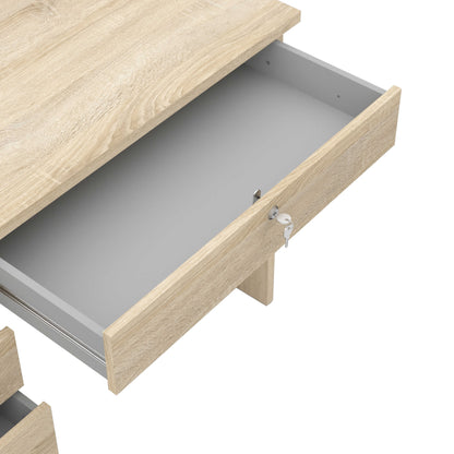 Billabong Natural Oak Wood Office Desk 5 Drawers