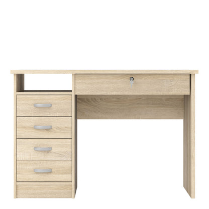 Billabong Natural Oak Wood Office Desk 5 Drawers
