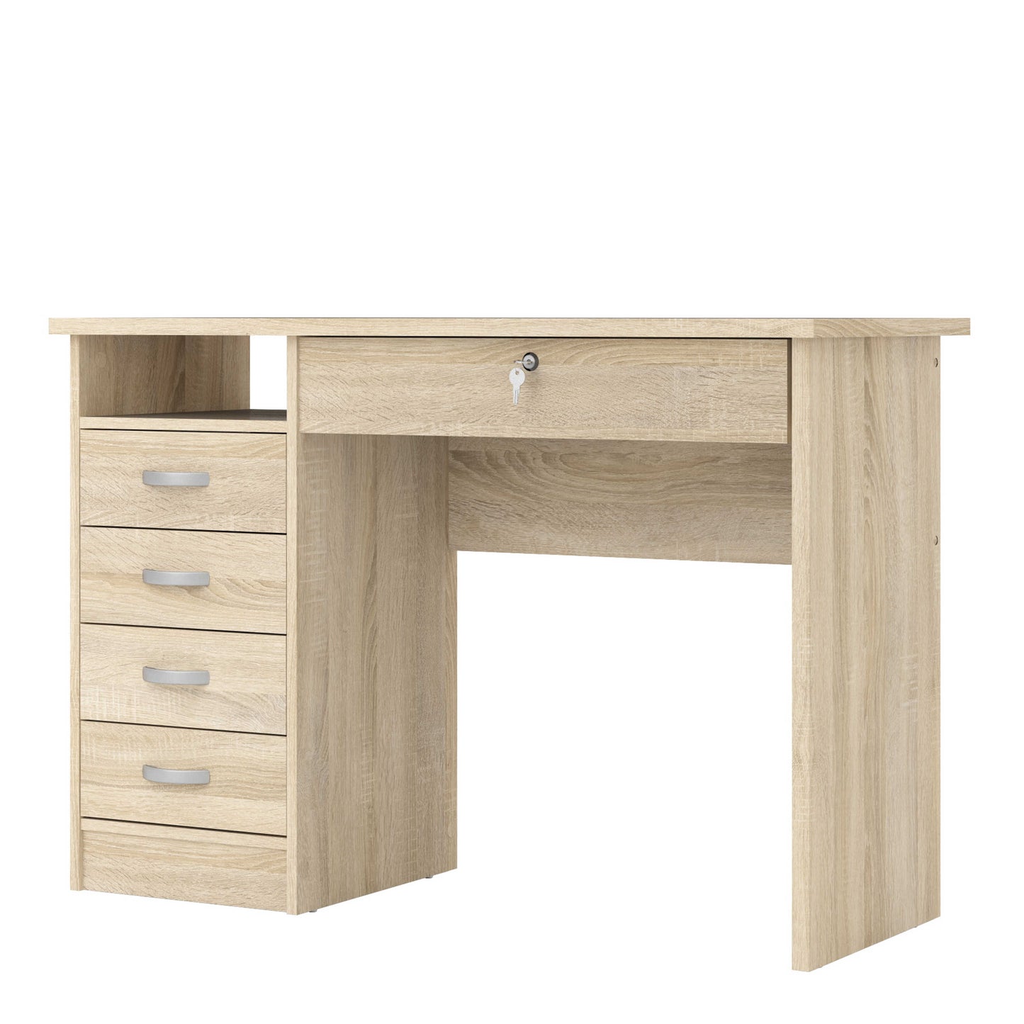 Billabong Natural Oak Wood Office Desk 5 Drawers