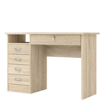 Billabong Natural Oak Wood Office Desk 5 Drawers