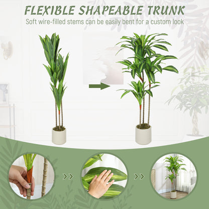 Mivi Artificial Dracaena Style Tree With Flexible Trunks 120cm Green