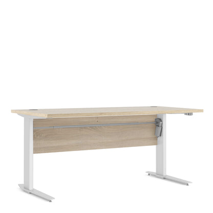 Dris 150cm Natural Oak Wood Effect Desk White Metal Legs