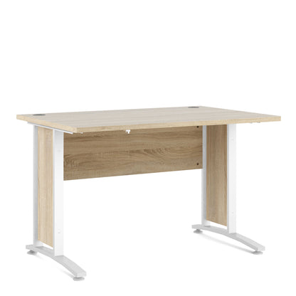 Dris 120cm Natural Oak Wood Effect Desk White Legs
