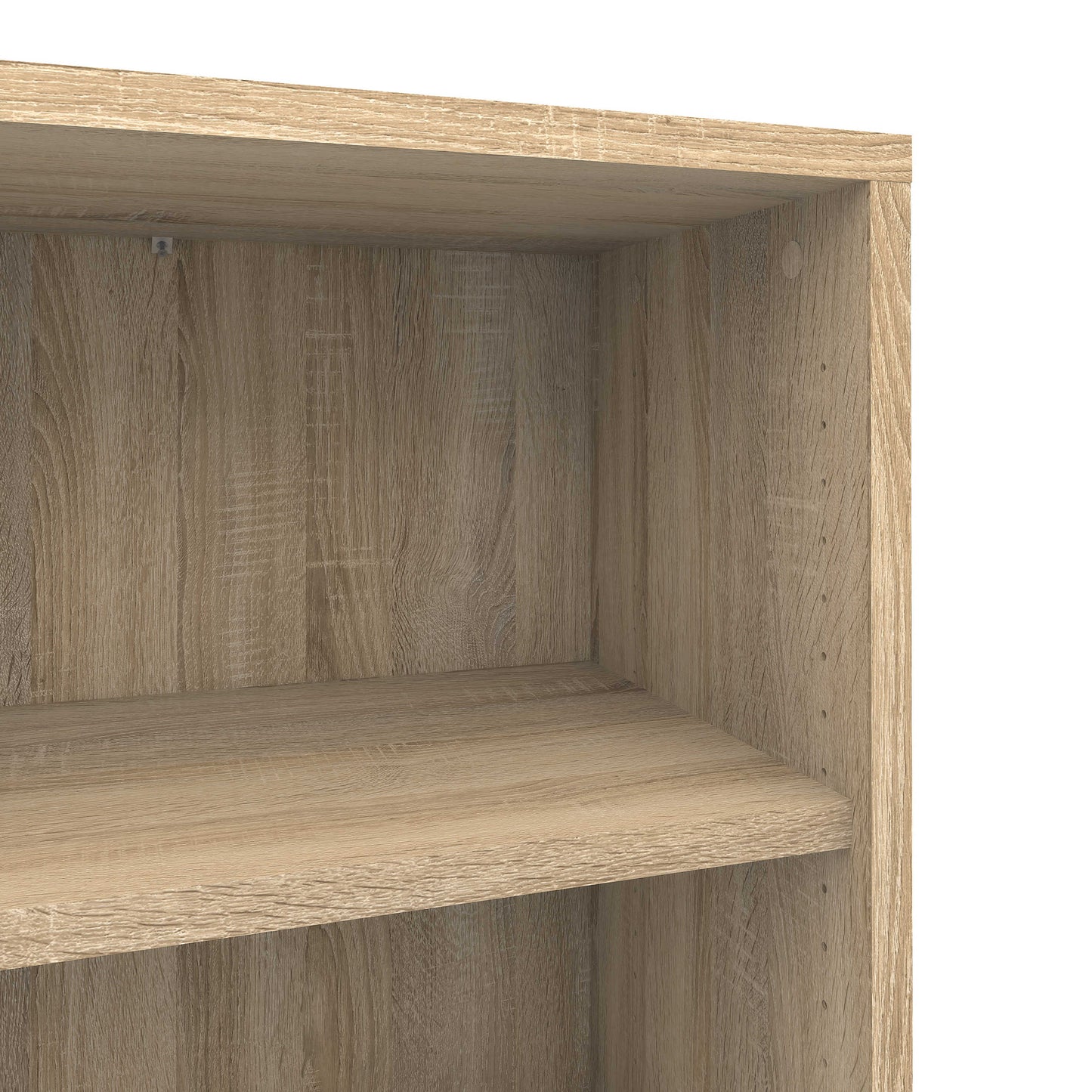 Dris Natural Oak Wood Effect Bookcase 2 Shelves 2 Drawers 2 Doors