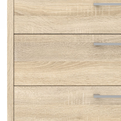 Dris Natural Oak Wood Effect Bookcase 1 Shelf 4 Drawers