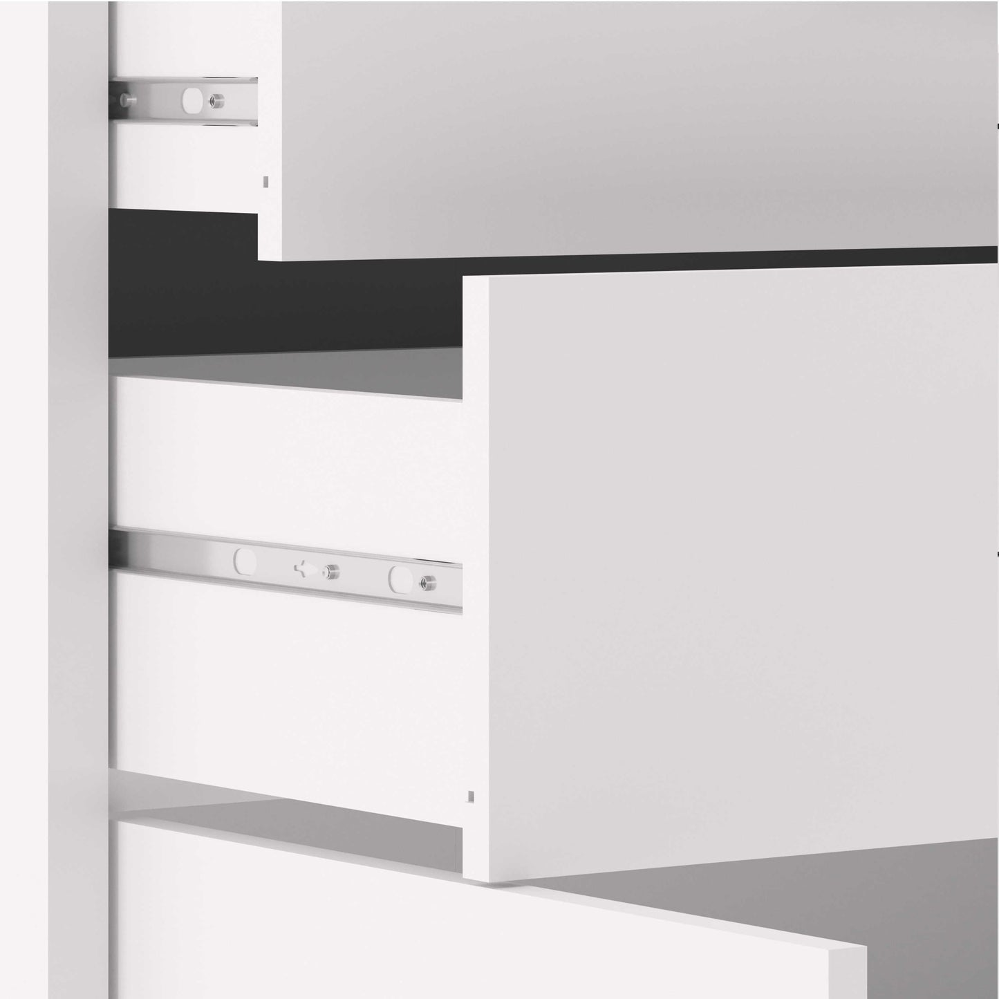Dris White Wooden Bookcase 3 Shelves 2 Drawers 2 Doors