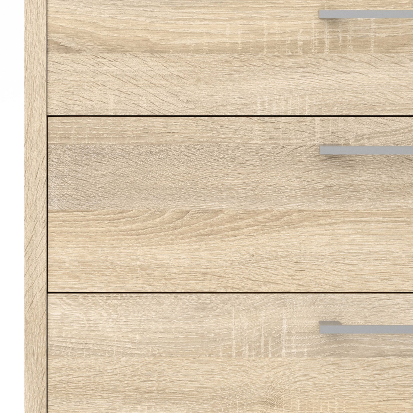 Dris Natural Oak Wood Effect Bookcase 2 Shelves 4 Drawers
