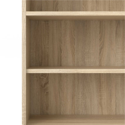 Dris Natural Oak Wood Effect Bookcase 4 Shelves 2 Doors