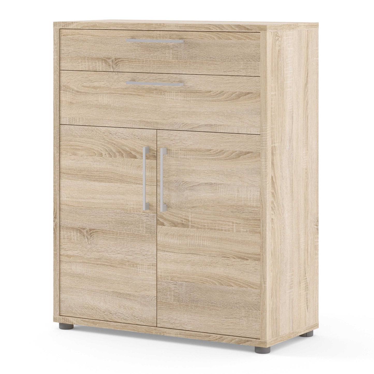 Dris Natural Oak Wood Effect Bookcase 1 Shelf 4 Drawers