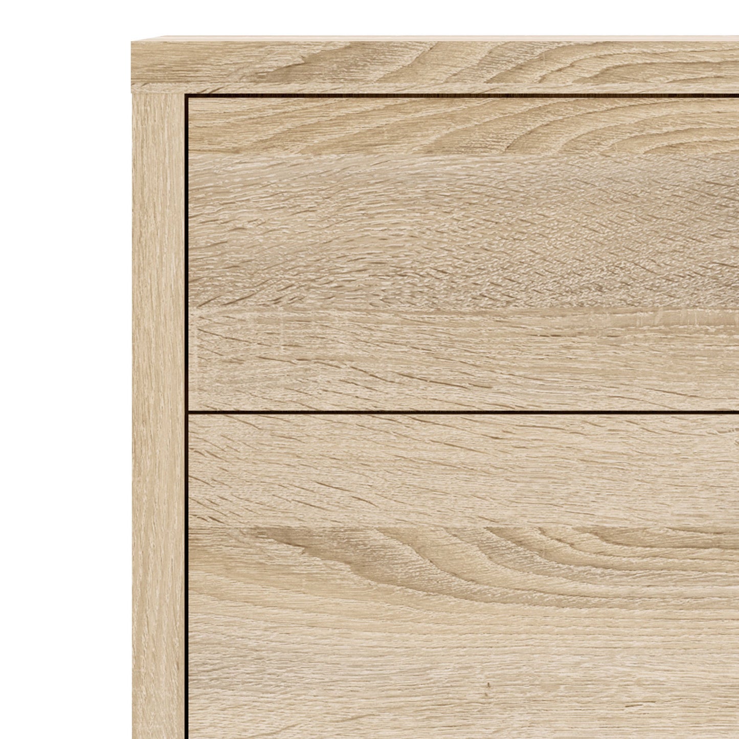 Dris Natural Oak Wood Effect Bookcase 1 Shelf 4 Drawers