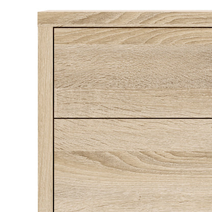 Dris Natural Oak Wood Effect Bookcase 1 Shelf 4 Drawers