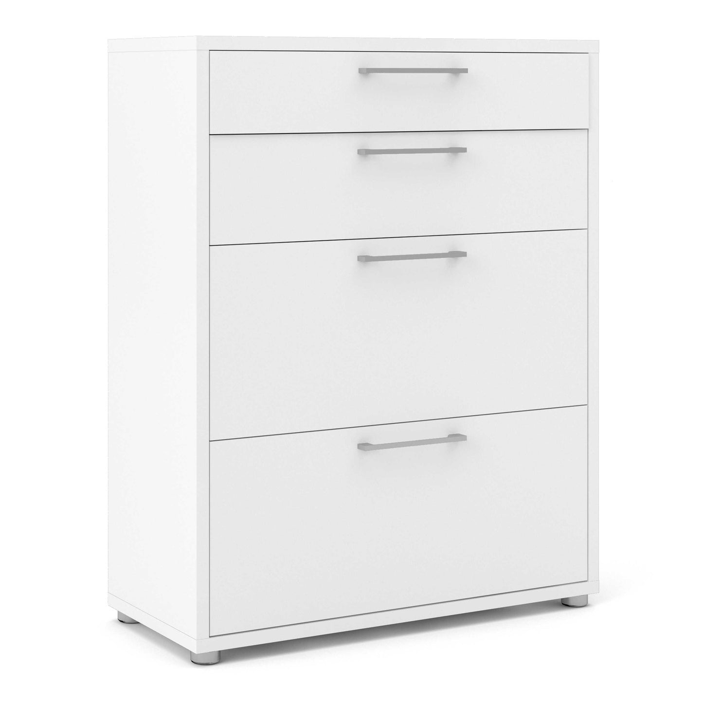 Dris White Wooden Office Storage 2 Drawers + 2 File Drawers