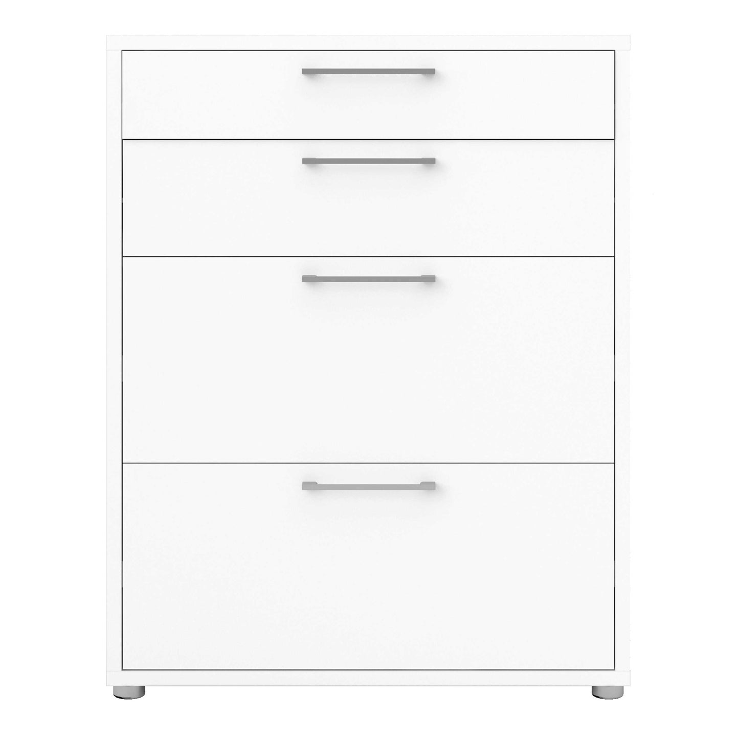 Dris White Wooden Office Storage 2 Drawers + 2 File Drawers