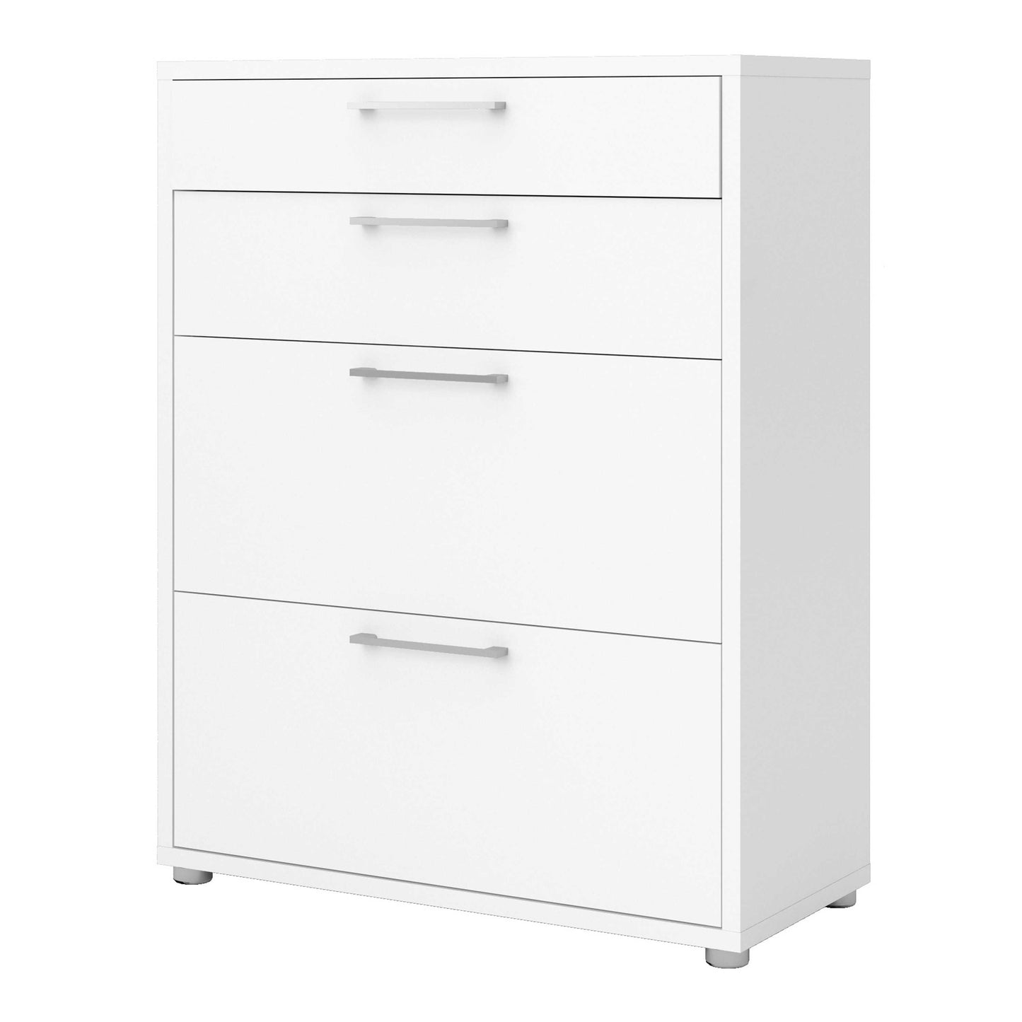 Dris White Wooden Office Storage 2 Drawers + 2 File Drawers