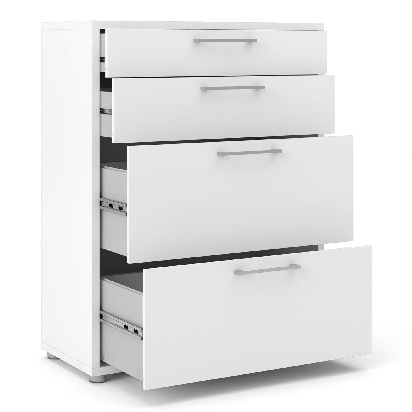 Dris White Wooden Office Storage 2 Drawers + 2 File Drawers