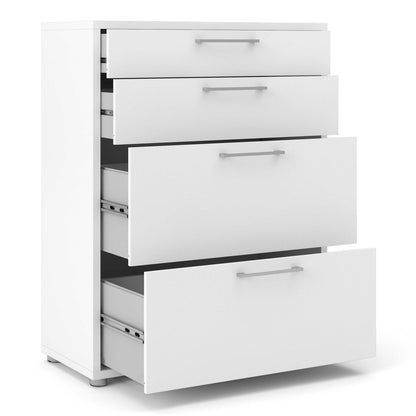 Dris White Wooden Office Storage 2 Drawers + 2 File Drawers