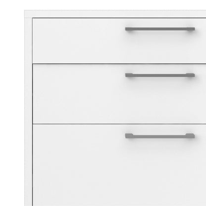 Dris White Wooden Office Storage 2 Drawers + 2 File Drawers