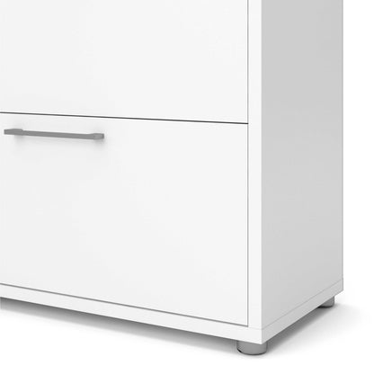 Dris White Wooden Office Storage 2 Drawers + 2 File Drawers