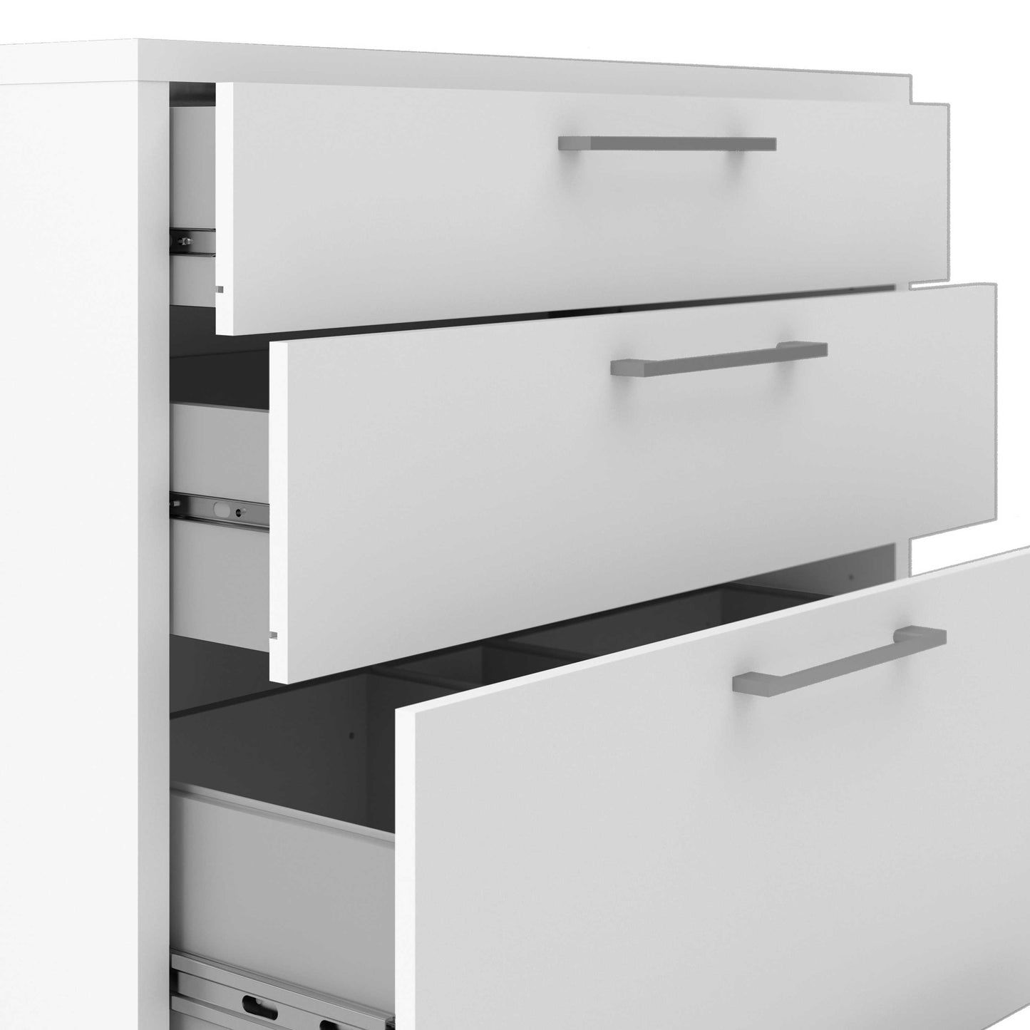 Dris White Wooden Office Storage 2 Drawers + 2 File Drawers