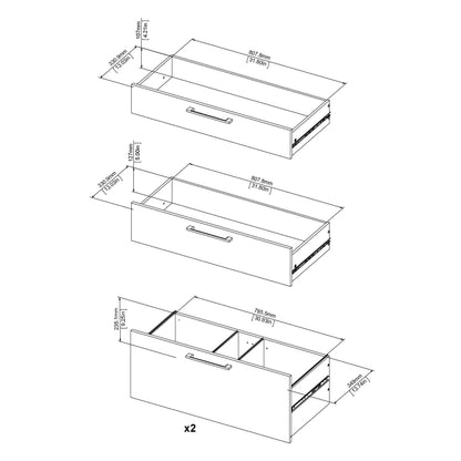 Dris Natural Oak Wood Effect Office Storage 4 Drawers