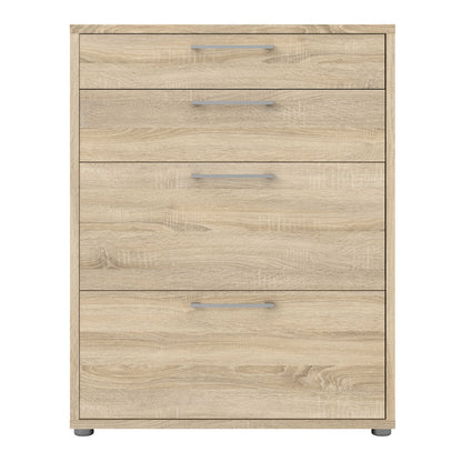 Dris Natural Oak Wood Effect Office Storage 4 Drawers