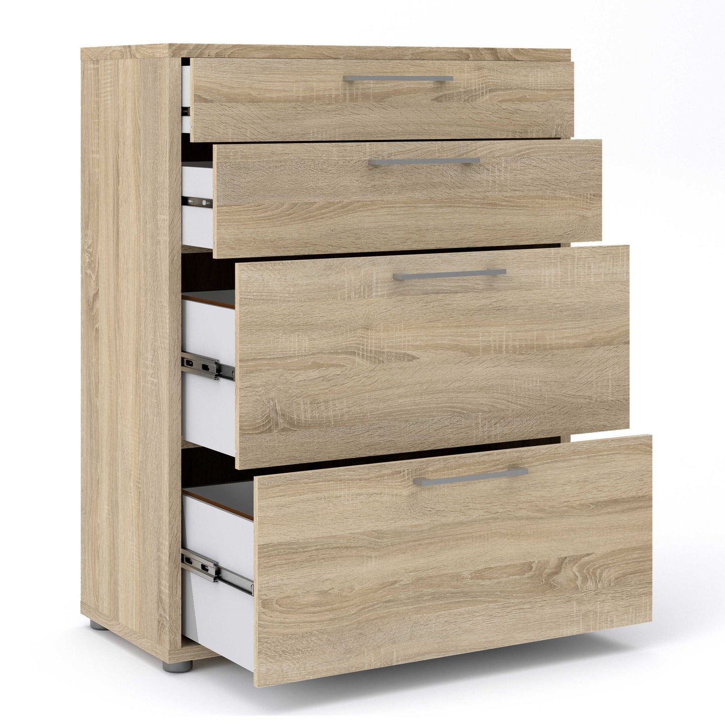 Dris Natural Oak Wood Effect Office Storage 4 Drawers