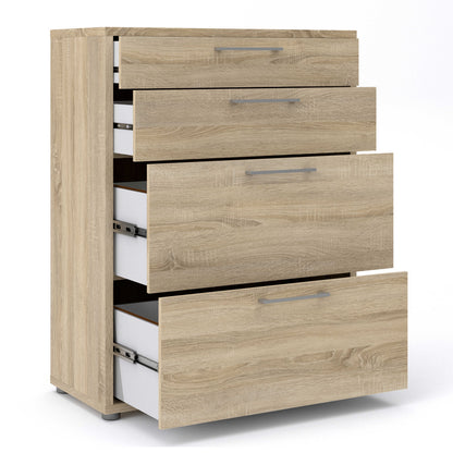 Dris Natural Oak Wood Effect Office Storage 4 Drawers