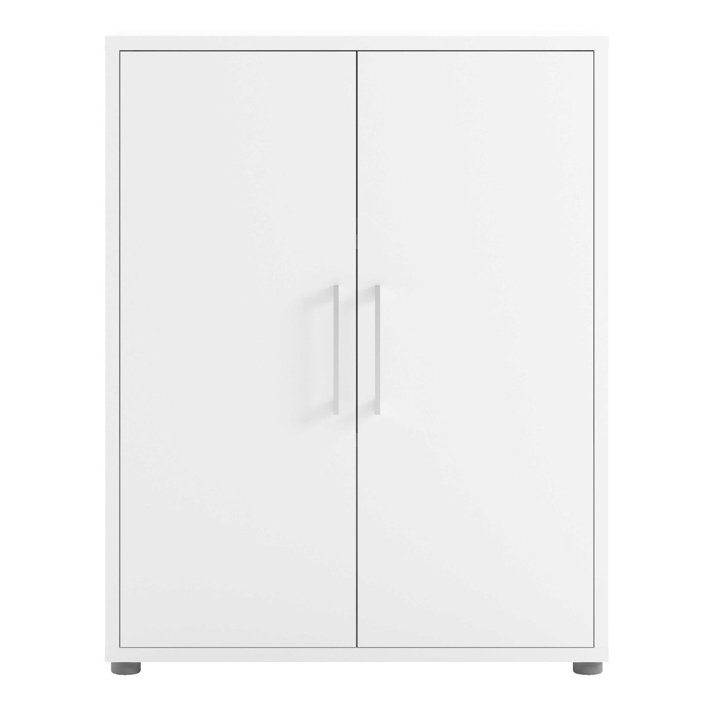 Dris White Wooden Bookcase 2 Shelves 2 Doors