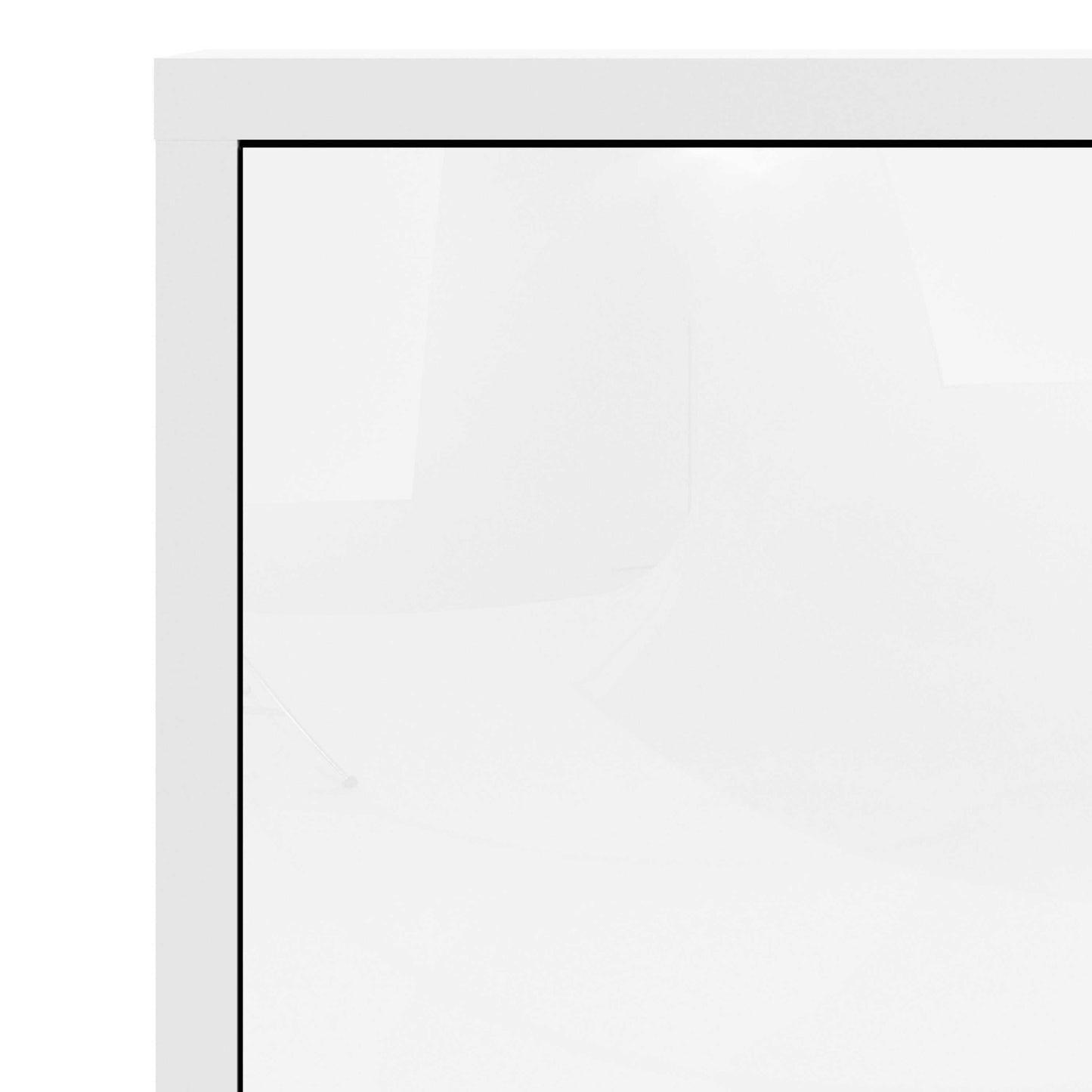 Dris White Wooden Bookcase 2 Shelves 2 Doors