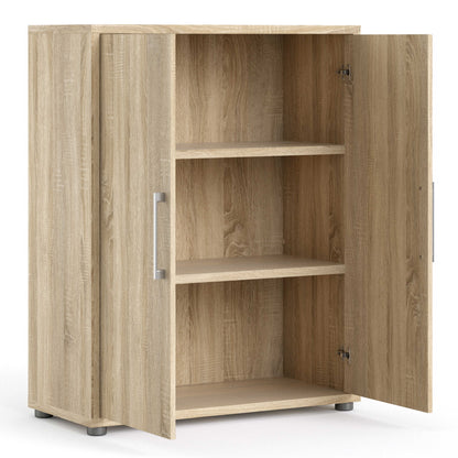 Prima Natural Oak Wood Effect Bookcase 2 Shelves 2 Doors