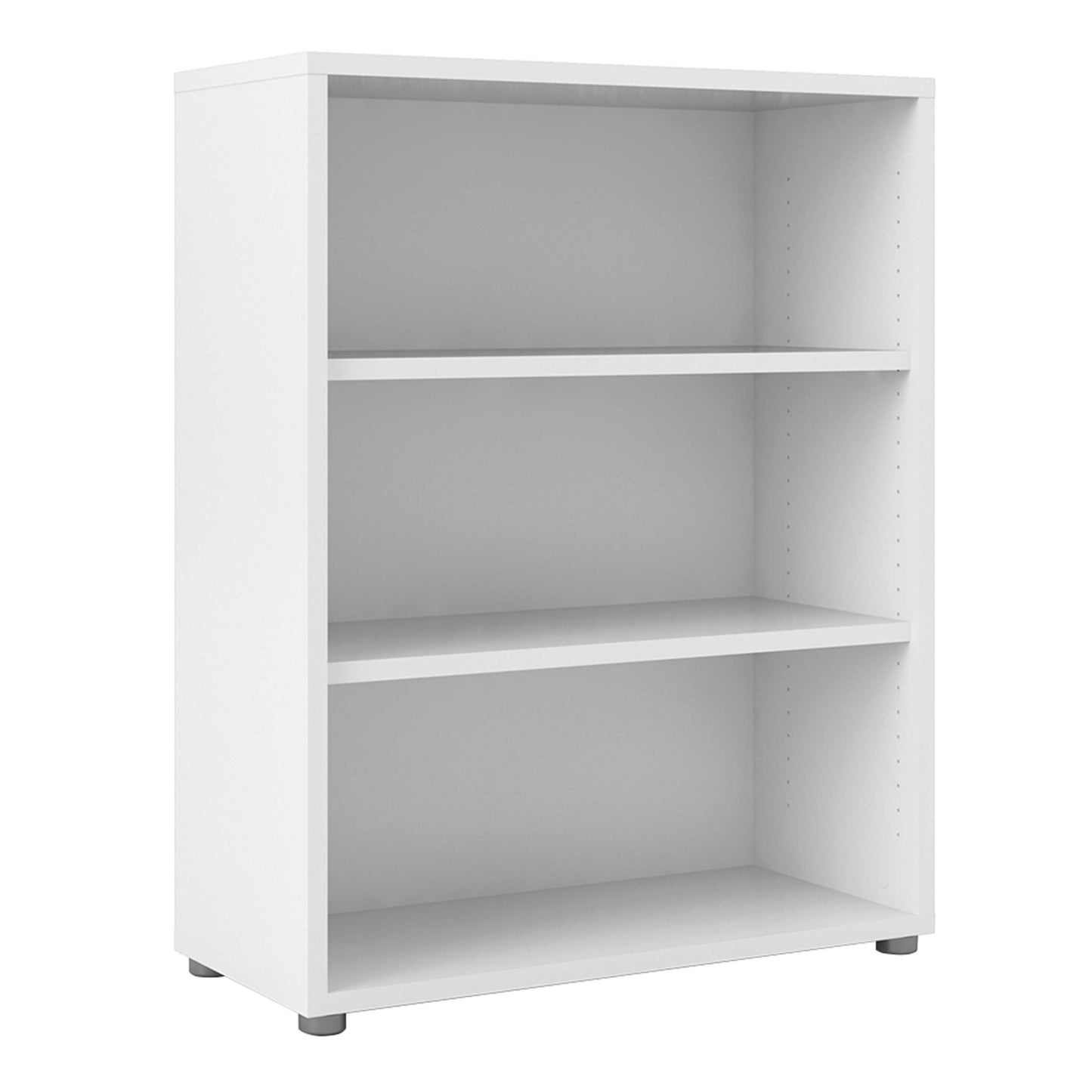 Dris Low White Wooden Bookcase 2 Shelves
