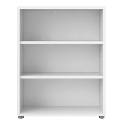 Dris Low White Wooden Bookcase 2 Shelves