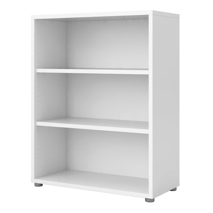 Dris Low White Wooden Bookcase 2 Shelves