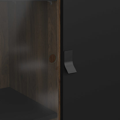 Juno Black and Walnut Wood China Cabinet 2 Doors 1 Drawer