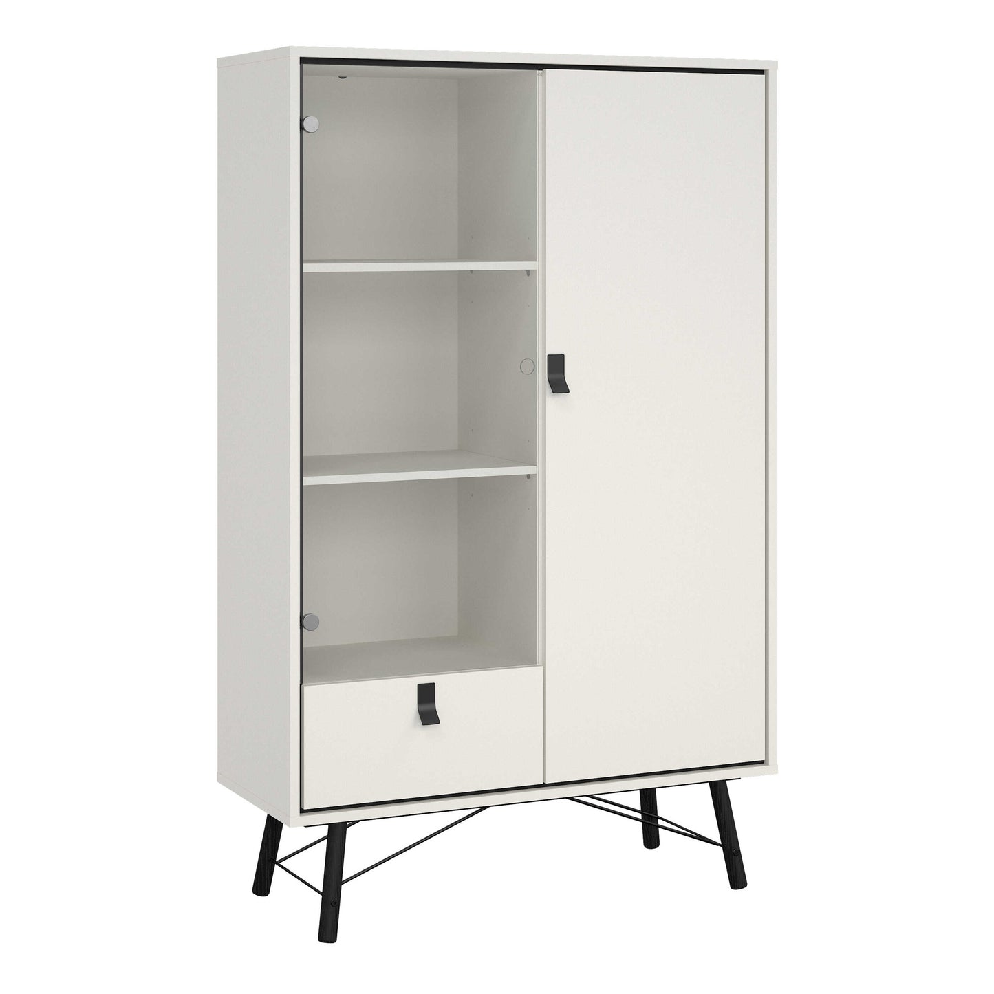 Juno White China Cabinet 2 Doors 1 Drawer 3 Drawers