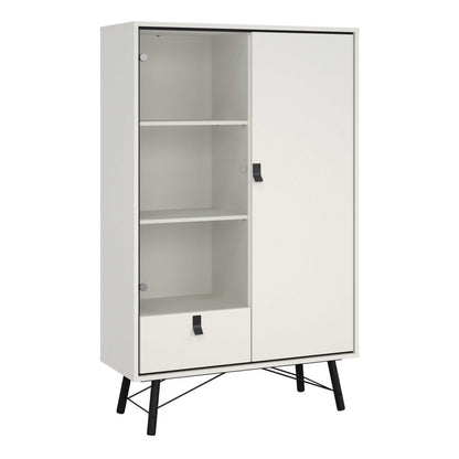 Juno White China Cabinet 2 Doors 1 Drawer 3 Drawers