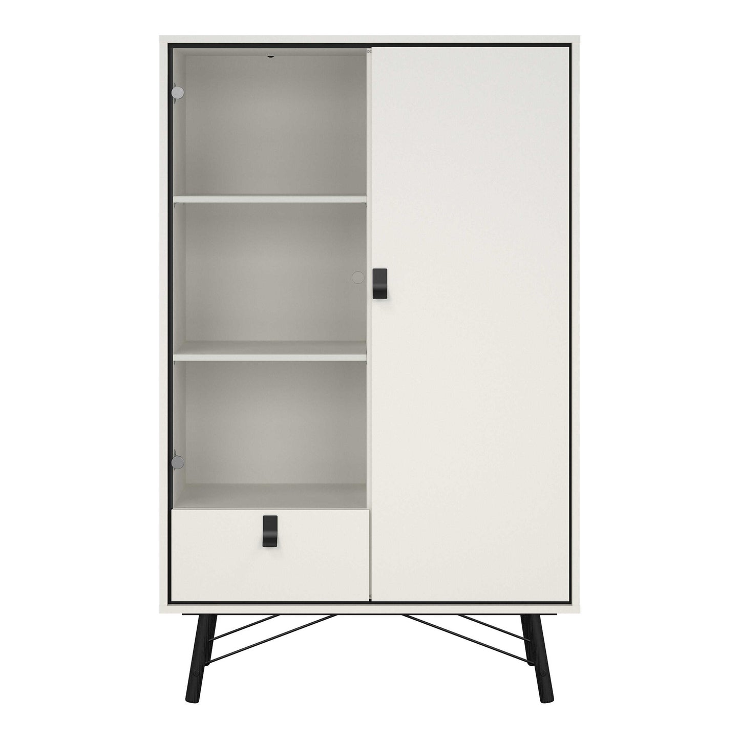 Juno White China Cabinet 2 Doors 1 Drawer 3 Drawers