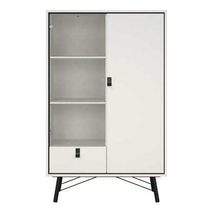 Juno White China Cabinet 2 Doors 1 Drawer 3 Drawers