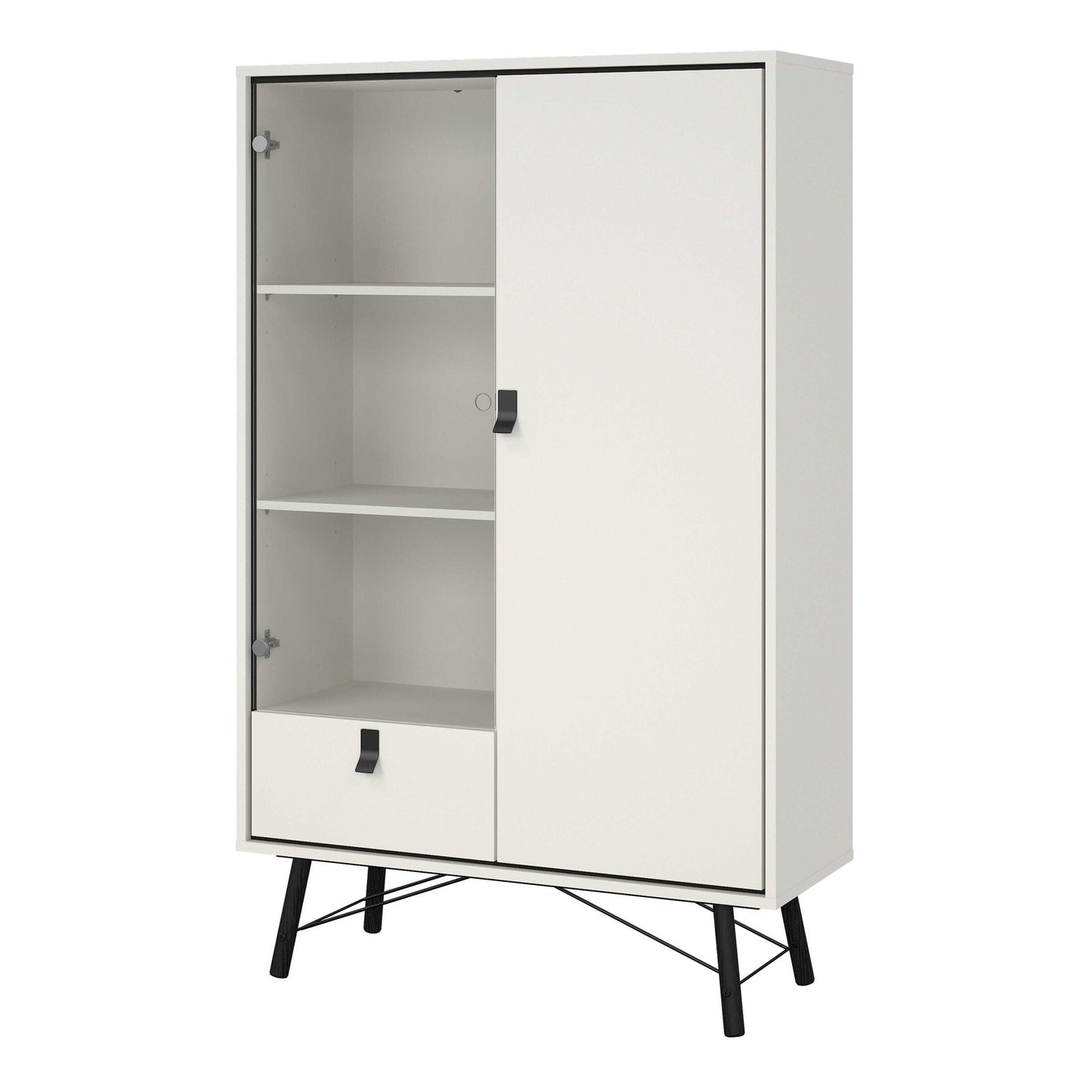 Juno White China Cabinet 2 Doors 1 Drawer 3 Drawers